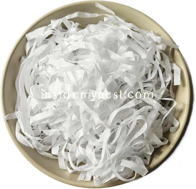 InsideMyNest Snow White Shredded Tissue Paper Shred Hamper Gift Box Basket Filler Fill Christmas Winter(60g) - Image 1